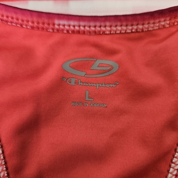 Champion Athletic Racerback Workout Tank Top Pink & White Size Large Women's - Picture 7 of 9